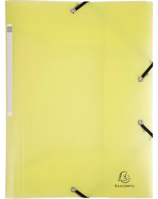Zdjęcie produktu dla Segregator Exacompta 25x A4 + gumka, 3 klapki, PP, żółty, 55179E