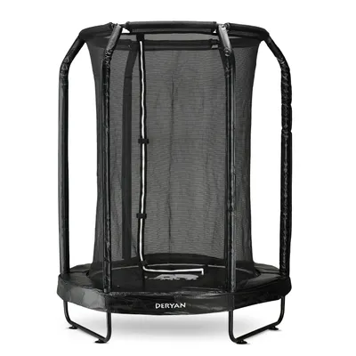 Produktbild von Deryan Kindertrampolin 140 cm – Mit Sicherheitsnetz – Schwarz
