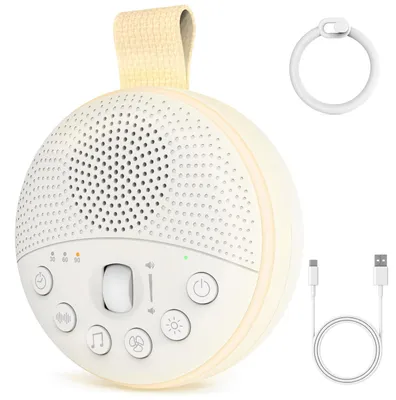 Produktbild von SURFOU White Noise Machine Baby, Portable Einschlafhilfe Babys Erwachsene mit Nachtlicht, Sound Machine mit 21 Beruhigende Klänge, USB Wiederaufladbar