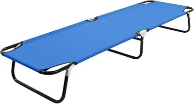 Produktbild von Klappbare Sonnenliege, Gartenliege, Liegestuhl, Sonneninsel Outdoor, Sonnenstuhl, Gartenmöbel, Bäderliege, Relaxliege, Terrasse, Blau Stahl
