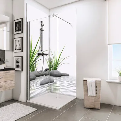 Produktbild von Duschrückwand SCHULTE DecoDesign Zen Steine Gras 210 x 90 cm D1900922 634 210