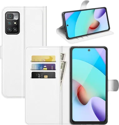 Produktbild von König Design Hülle kompatibel mit Xiaomi Redmi 10 Kunstleder Handyhülle - Handy Case Weiß