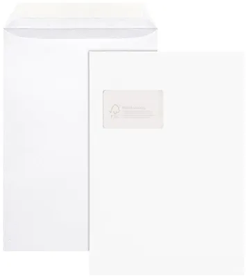 A white envelope and a white paper are shown side by side against a white background.