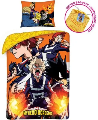Zdjęcie produktu dla Pościel bawełniana 140x200 My Hero Academia + poszewka bawełniana 70x90 5422BL Halantex