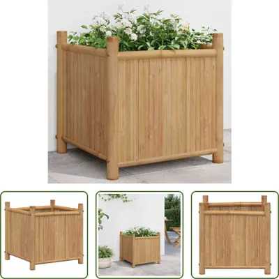 Image de The Living Store Bac à plantes 40x40x40 cm bambou