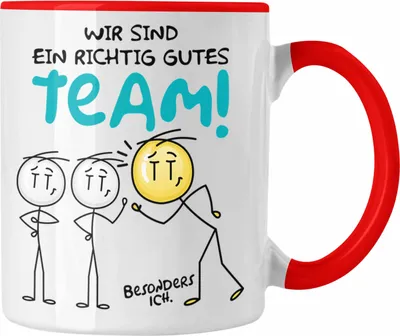 Produktbild von Trendation - Tasse für Bestes Team Geschenk Kaffeetasse Geschenkidee Dankeschön Danke (Rot)