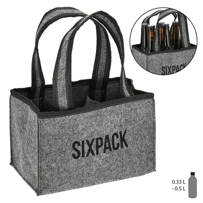 Produktbild von Flaschenträger "Sixpack" aus Filz Männerhandtasche Bierträger Flaschenkorb
