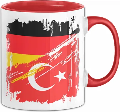 Produktbild von Türkei Deutschland Flagge Halb Deutscher Halb Türke Fußball Germany 2024 Europa Turkey (Rot)
