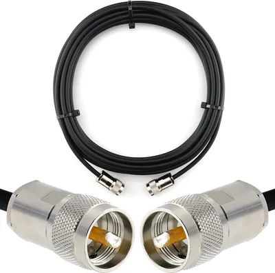 Immagine prodotto di cavo coassiale UHF da PL259 a PL259 da 5 m - Cavo di prolunga a bassa perdita resistente alle intemperie HF-240 (equivalente a LMR 240) - Cavo d'antenna PL per antenne radio CB radio HAM radio SWR radioamatoriali