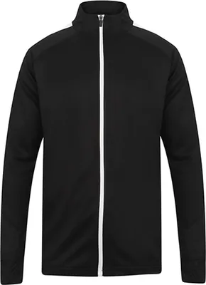 Image de Finden+Hales LV871 | Veste Homme Adults Knitted Tracksuit Top - Couleur : Noir/Blanc - Taille : S