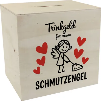 Produktbild von Trinkgeld für meinen Schmutzengel Hausfrau Spardose aus Holz