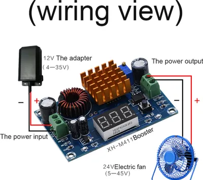Obrázek produktu pro Digitální deska Boost 100W vysoce výkonný modul Step-up regulátor napětí nastavitelný 4-35VDC až 5-45VDC výstup 5A digitální voltmetr