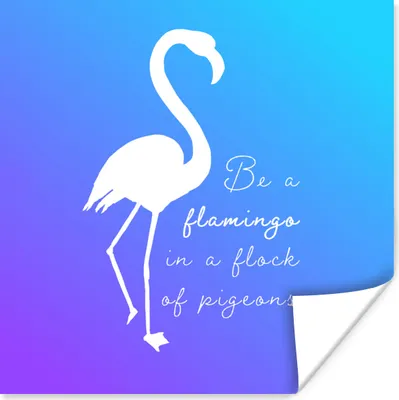 Produktbild von MuchoWow® Poster Flamingo - Scherenschnitt - Briefe - Zitate 30x30 cm - Wandposter - Printing