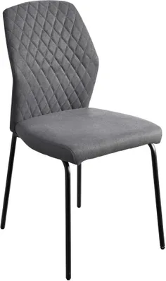 Produktbild von Casadolce Esszimmerstuhl NATENA, 4er-Set, dunkelgrau, 46,5x56x92 cm, gepolstert, ergonomische Rückenlehne, Metallbeine