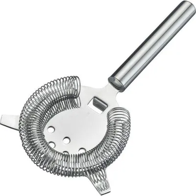 Produktbild von Ibenzoa® Edelstahl Cocktail-Sieb 8 cm – Barsieb zum Abseihen von Eis, Kräutern & Fruchtstücken, flexible Spirale, einhandbedienbar, spülmaschinenfest