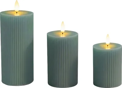 Obrázok produktu pre Bezplameňové LED sviečky z pravého vosku, sada 3 kusov