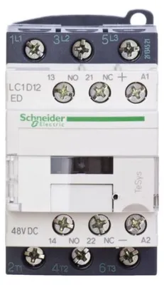 Image de Contacteur de puissance Schneider Electric LC1D 3p, +1S+1Ö, 5,5 kW, 12 A, 400 V AC3, bobine 48 V DC LC1D12ED