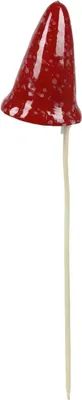 Image de Fiche de jardin champignon mouche en métal 9x9x50cm Fleur champignon rouge Décoration de jardin Décoration de parterre de fleurs Figure de jardin Décoration d'automne