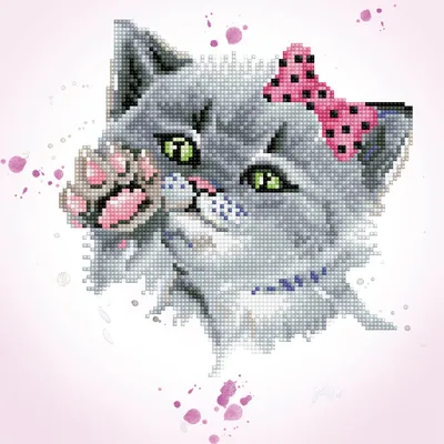 Produktbild von DIAMOND DOTZ® Original Diamond Painting Katze "Eye Spy Kitty“ 32 x 32 cm ab 8 Jahren