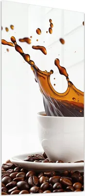 Produktbild von Glasbild 55x110cm in XXL für Wohnzimmer, Schlafzimmer Motiv Kaffeespritzer
