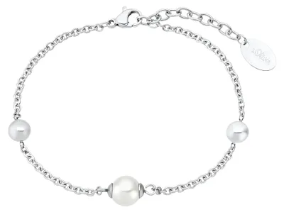 Produktbild von s.Oliver Damen Armband 2031466 Edelstahl Zirkonia Glasperle