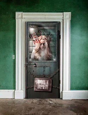 Imagen del producto de Póster decorativo para puerta de Halloween, diseño colorido, 85x165 cm - Talla única