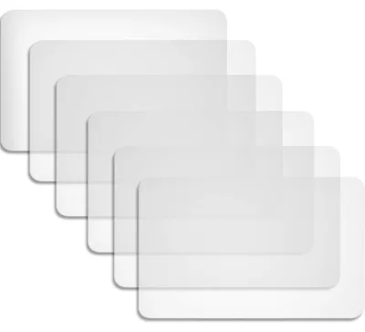 Tischsets aus Kunststoff, 6 Stück, 40x30 cm, transparent, abwaschbar