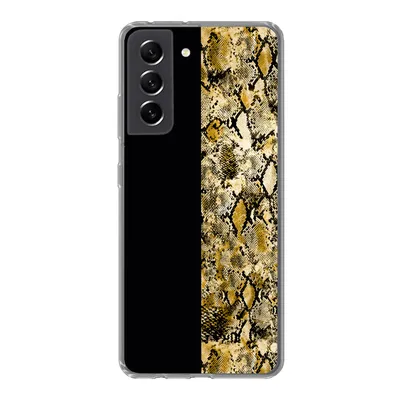 Produktbild von MuchoWow® Handyhülle Schutzhülle Hülle für Samsung Galaxy S21 FE Schlange - Gold - Luxus Silikon Softcase Handy Hülle - Mobiltelefonhülle