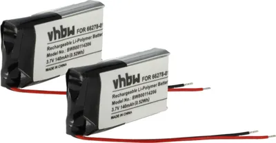 Produktbild von vhbw 2x Akku kompatibel mit Plantronics CS70, CS70-N, CS70N Wireless Headset Kopfhörer (140 mAh, 3,7 V, Li-Polymer)