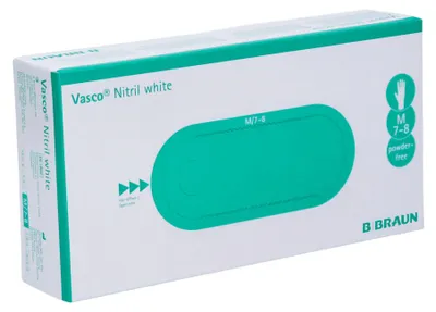 Produktbild von B. Braun Vasco® Nitril white Einmalhandschuhe | Karton (10 Packungen)