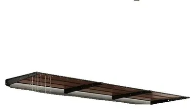 Obrázok produktu pre Strešný štít nad vchodové dvere, materiál: polykarbonát, rozmery: 297,5 x 90 cm, montáž na stenu, odolný voči poveternostným vplyvom, ochrana proti UV žiazeniu
