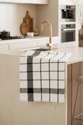 Zdjęcie produktu dla Ścierka kuchenna bawełniana waflowa 50x70 cm czarna Mela