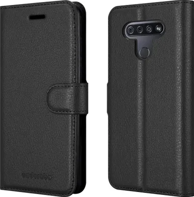 Immagine prodotto di Cadorabo cover per LG KQ51 cover protettiva in nero custodia per cellulare cover chiusura magnetica