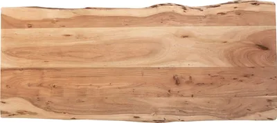 Produktbild von Tischplatte 140x60 cm Emilia, Holzplatte Akazienholz massiv + naturfarben + lackiert, Baumkanten-Platte für Heimwerker, Arbeitsplatten, Tische & Fensterbretter