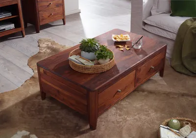 Produktbild von MASSIVMOEBEL24 Couchtisch Sheesham 120x70x40 walnuss geölt BROOKLYN #12