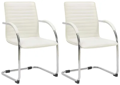 Produktbild von CLP 2er Set Besucherstühle Tira Kunstleder creme