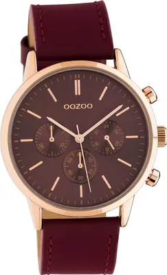 Produktbild von Oozoo Damen Armbanduhr weinrot Analog C10599 Timepieces Lederarmband D2UOC10599