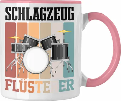 Produktbild von Trendation - Schlagzeug-Spieler Tasse Geschenk Schlagzeug Flüsterer Lustige Geschenkidee für Schlagzeugspieler (Rosa)