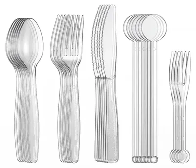 Wiederverwendbares Besteck-Set, 250 Stück, Gabeln & Löffel