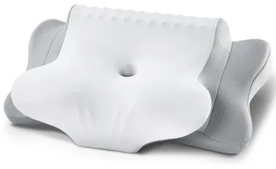 Nackenkissen aus Memory-Schaum, hellgrau, 64x39x13 cm