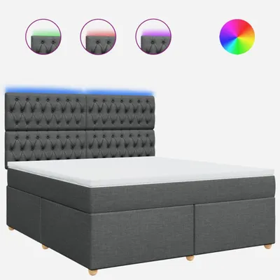 Produktbild von vidaXL Boxspringbett mit Matratze Dunkelgrau 180x200 cm Stoff