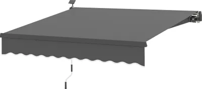 Produktbild von Solarmarkise mit Handkurbel, UV 50+ Sonnenschutz, 300 cm breit, grau, Gelenkarmmarkise