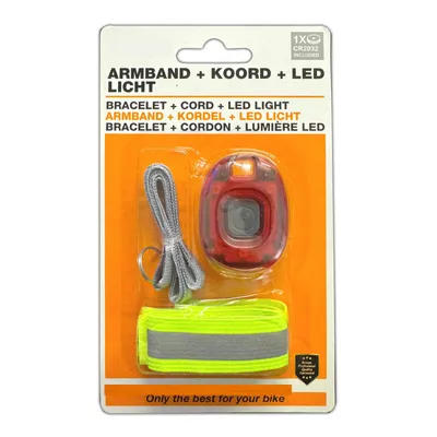 Produktbild von Reflektorband mit LED Licht inkl. Batterie Dauerlicht und Blinklicht Joggen Lauflicht Reflektor Sicherheitslicht Sicherheitsband