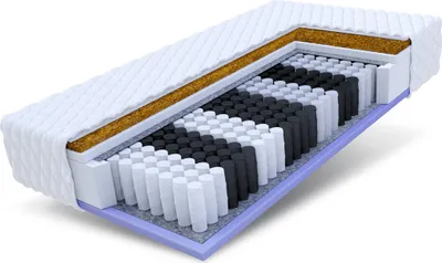 Produktbild von Matratze VOYAGER 120x200 cm Taschenfederkern Kokos Höhe ca. 24 cm H2 H3 Premium Jersey Bezug