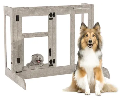 Image de Barrière pour chiens - Portail pour chiens - Barrière pour escaliers - Barrière de sécurité - Barrière pour animaux - Réglable, largeur de 77 à 100 cm - Hauteur de 80 cm