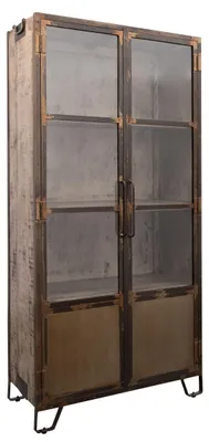 Immagine prodotto di MASSIVMOEBEL24 | vetrina in legno di Mango 90x40x190 marrone laccato HEAVY INDUSTRY #223