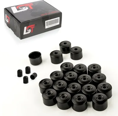 Produktbild von 20x Radschrauben Kappen 17 mm schwarz diebstahlhemmend für SEAT für SKODA für VW