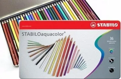 Obrázok produktu pre Akvarelové pastelky - STABILO aquacolor - 36 kovových puzdier - s 36 rôznymi farbami