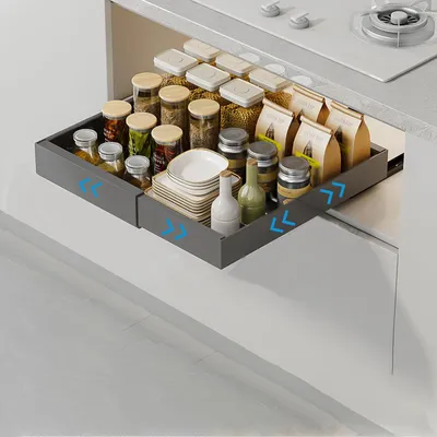 Immagine prodotto di Organizzatore estraibile per la cucina con cassetto in metallo