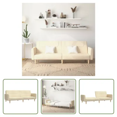 Produktbild von The Living Store Schlafsofa 2-Sitzer Creme Stoff